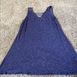 S/M Navy and White Stripped Knee Length Dress